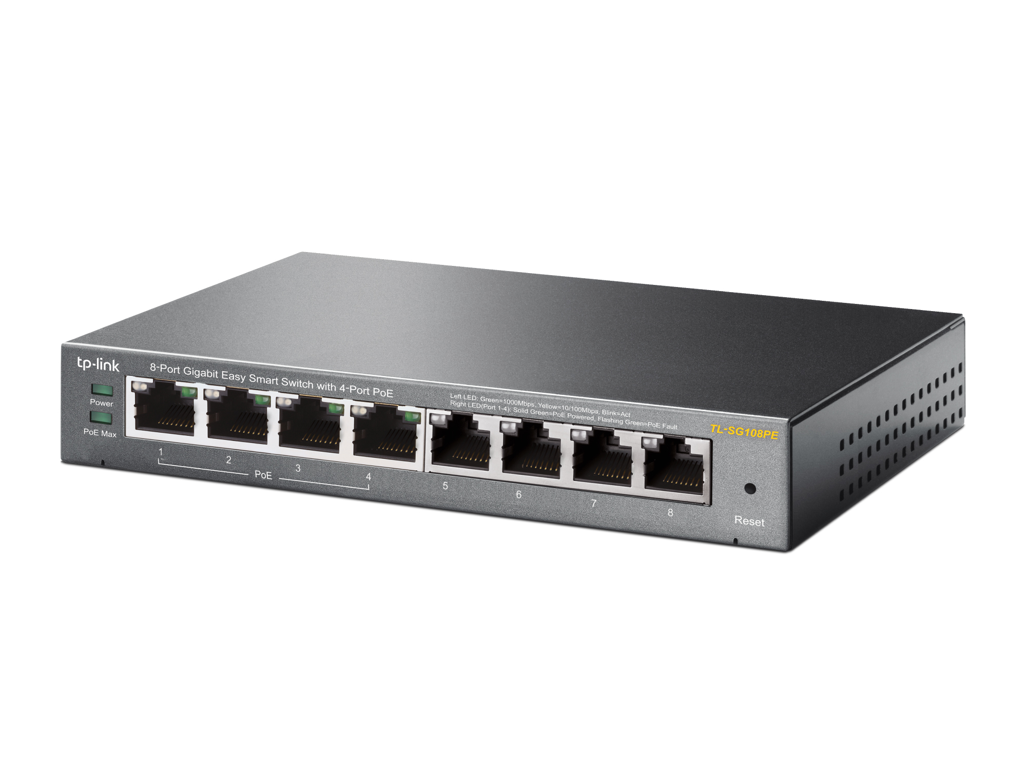 TP-LINK 8port 55w 4port PoE Gigabit Yönetilebilir Switch TL-SG108PE