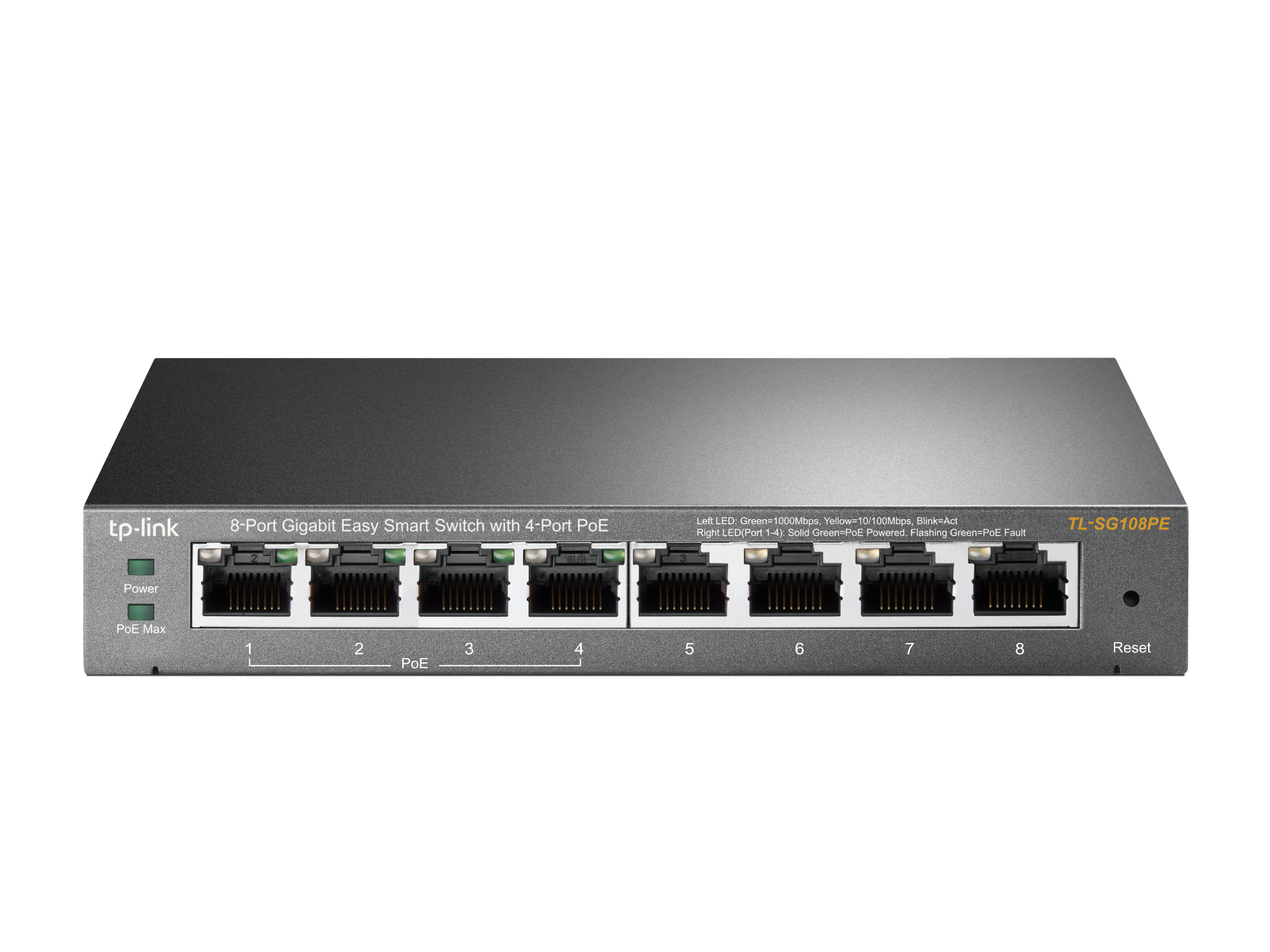 TP-LINK 8port 55w 4port PoE Gigabit Yönetilebilir Switch TL-SG108PE