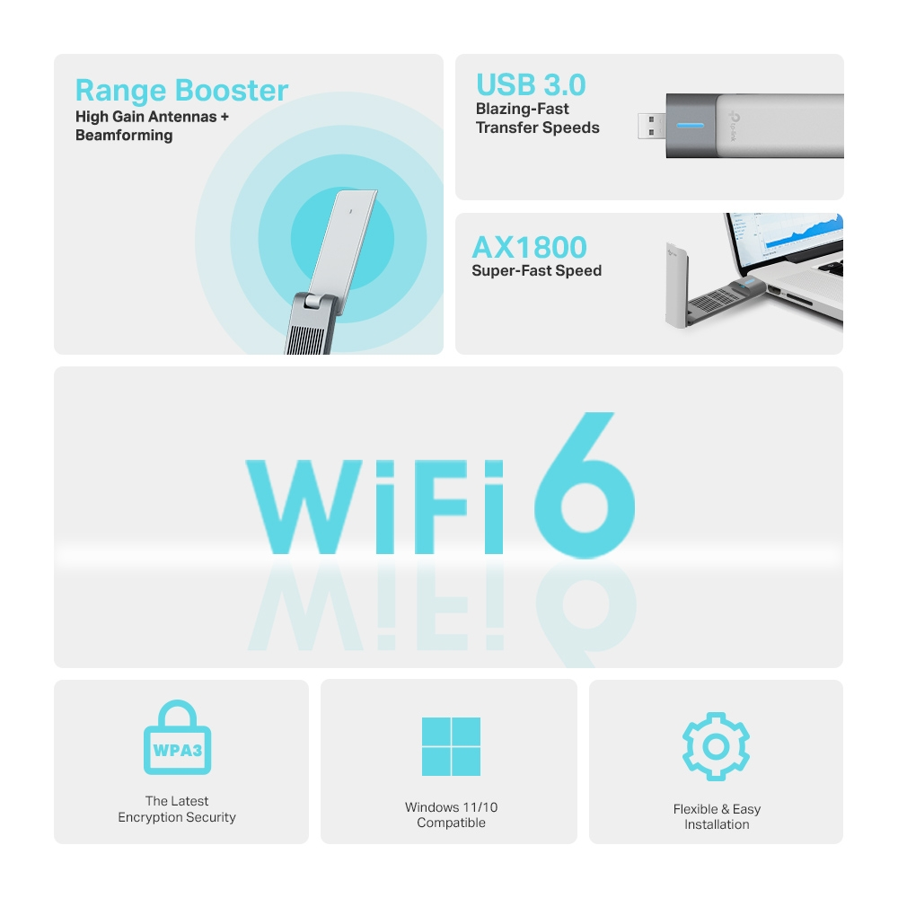 TP-LINK Archer TX20UH Wıfı6 AX1800 Usb Kablosuz Adaptör