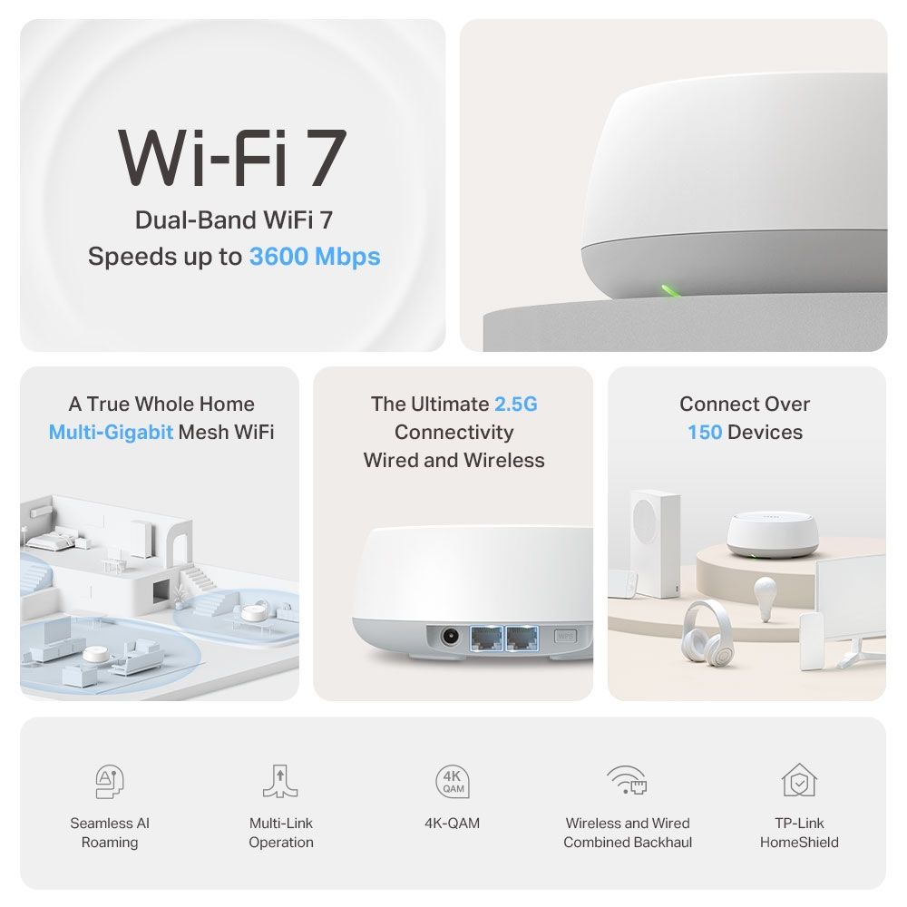 TP-LINK DECO BE25 BE3600 WIFI7 MESH ROUTER 2li paket