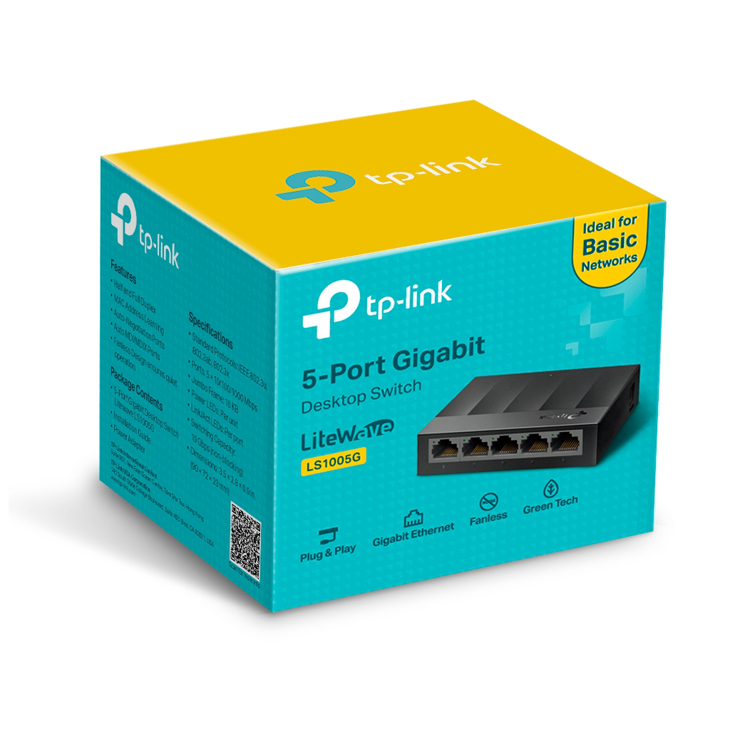 TP-LINK LS1005G, Green Tech, 5Port, GigaBit, Yönetilemez, Masaüstü Switch