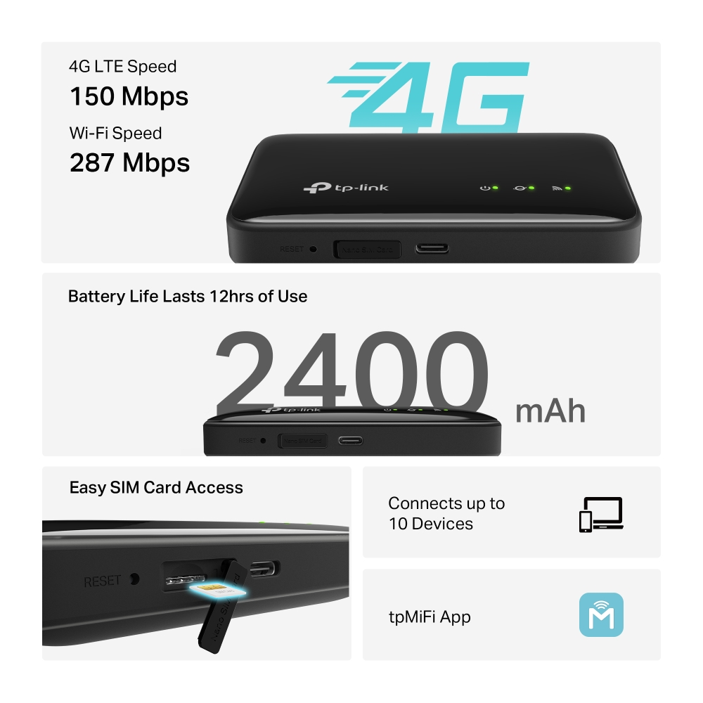 TP-LINK M7005 4G LTE Taşınabilir Modem Router