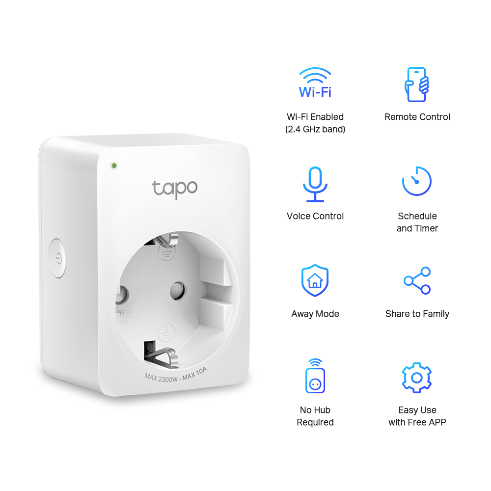 TP-LINK TAPO P100 Mını Wi-Fi Akıllı Priz 2-li paket