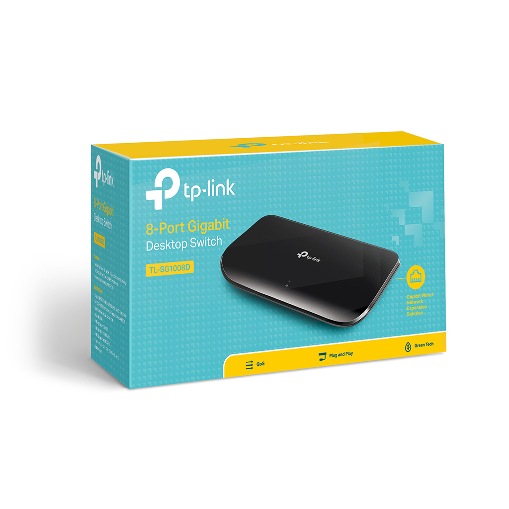TP-LINK TL-SG1008D, 8 Port, GigaBit, Yönetilemez, Masaüstü Switch