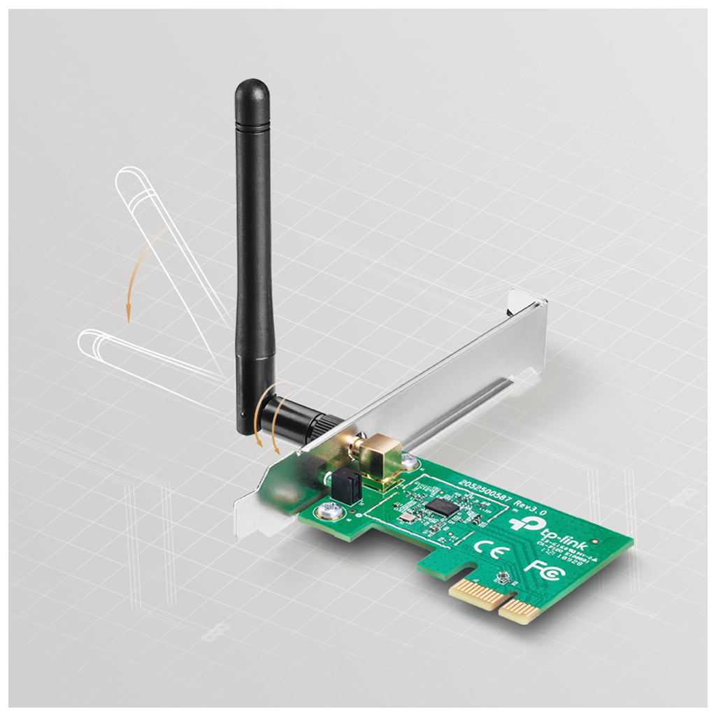 TP-LINK TL-WN781ND, 150Mbps, 2.4Ghz, 2dBi Anten, PCI-Express WIRELESS ETHERNET