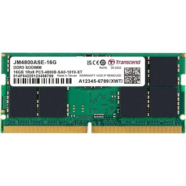 TRANSCEND 16GB DDR5 4800MHZ CL40 NOTEBOOK RAM VALUE JM4800ASE-16G