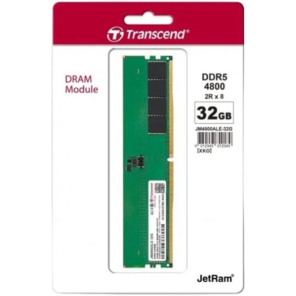 TRANSCEND 32GB DDR5 4800MHZ PC RAM VALUE JM4800ALE-32G