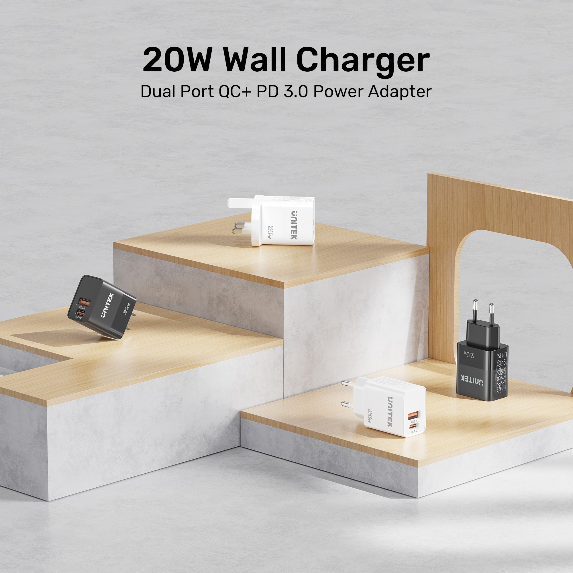 UNITEK 20W HIZLI ŞARJ ADAPTÖRÜ 1*USB-C (P1124ABK-EU)
