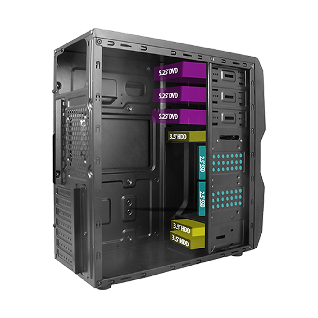 VENTO TA-K61 Mid Tower, 550W 80+ Siyah, ATX Kurumsal KASA
