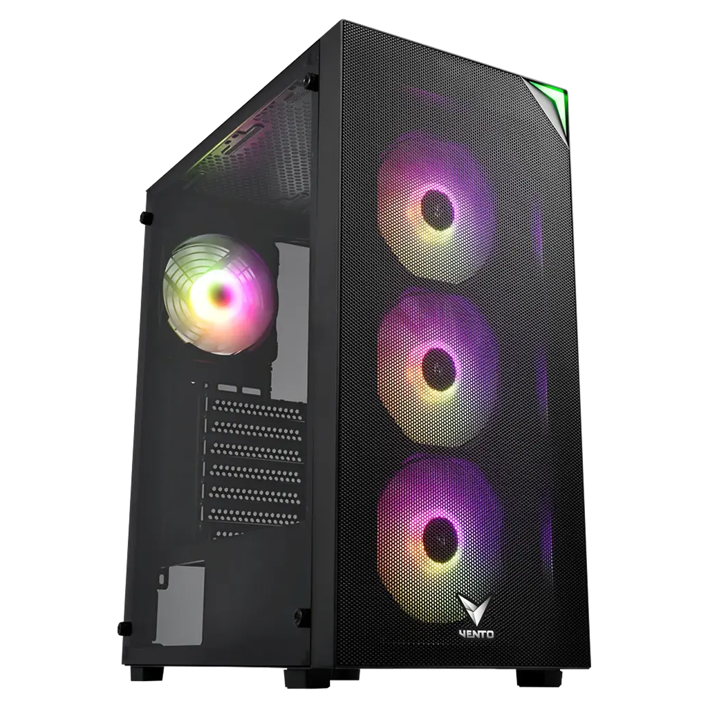 VENTO VG4200S Mid Tower, 850W 80+ Siyah, Temperli Cam, RGB, ATX GAMING KASA