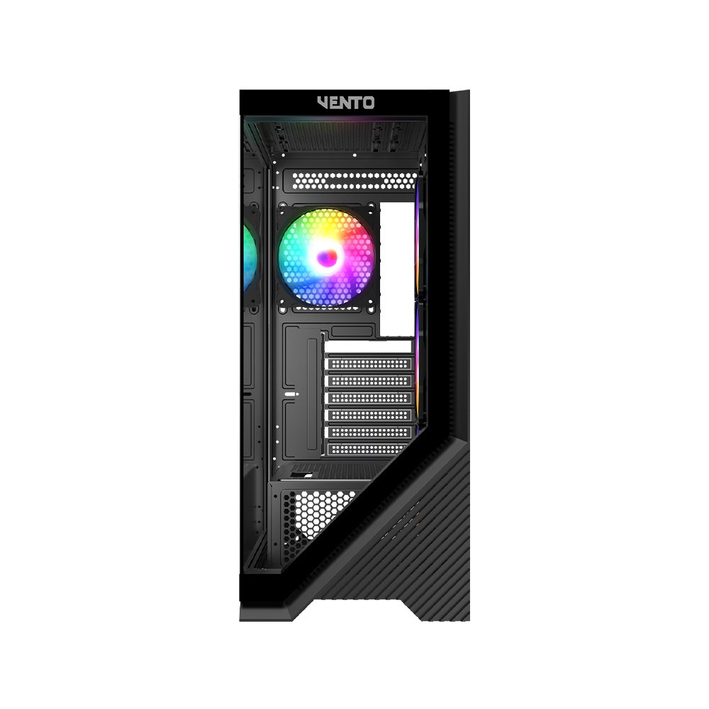 VENTO VG4202FL 750W 80+ BR GEN5 4x12CM RGB FAN E-ATX TEMPERLİ CAM 2xUSB2.0/1xUSB3.0 SİYAH GAMING KASA