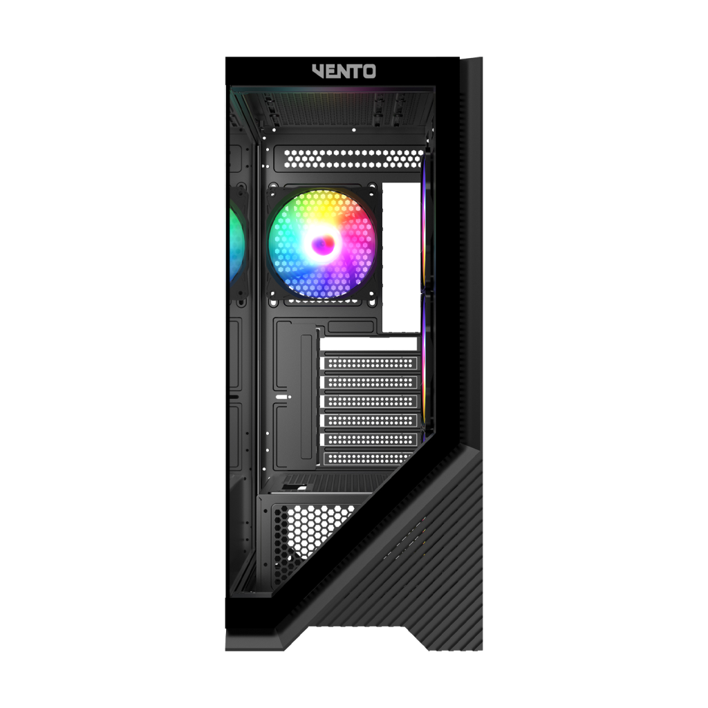 VENTO VG4202FL Mid Tower, 850W 80+ Siyah, Temperli Cam, RGB, ATX GAMING KASA