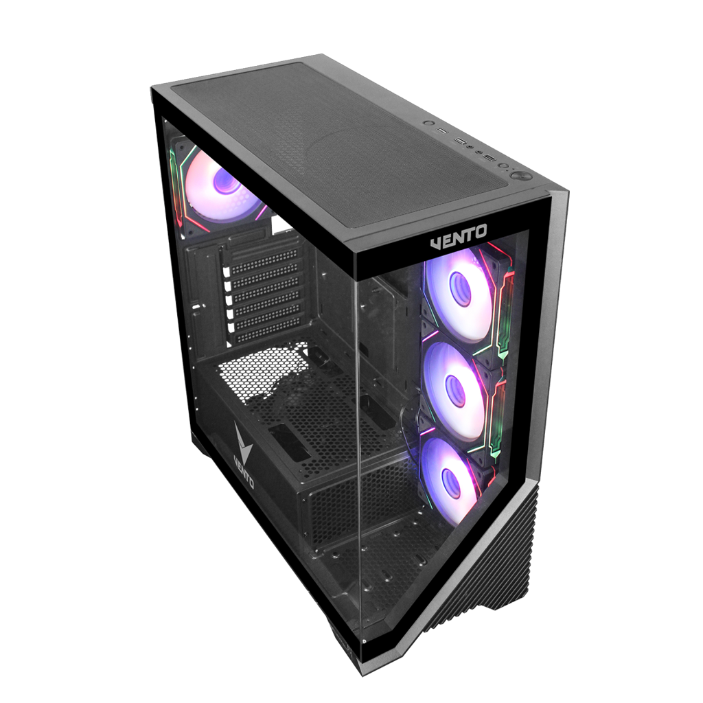 VENTO VG4202FLA ATX Tower, 850W 80+ Siyah,  Temperli Cam, RGB, Mesh, ATX GAMING KASA