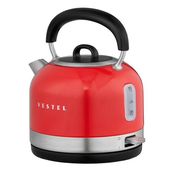 VESTEL Retro Kırmızı 2200 W 1.7 Lt Celık Kettle