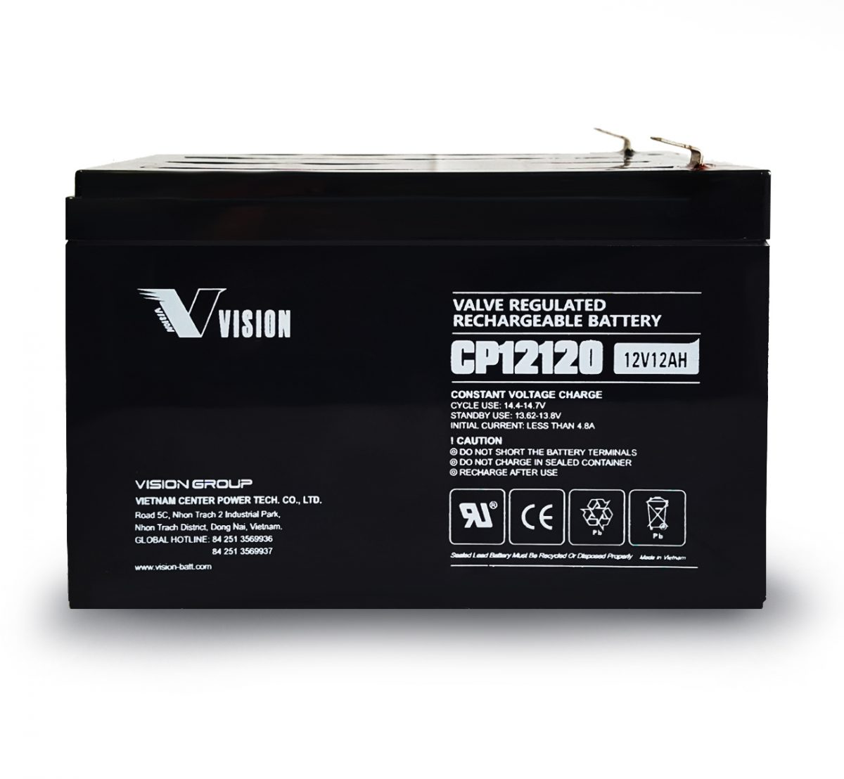 VISION CP12120 12v 9amper Kuru Tip Akü TSE Belgeli