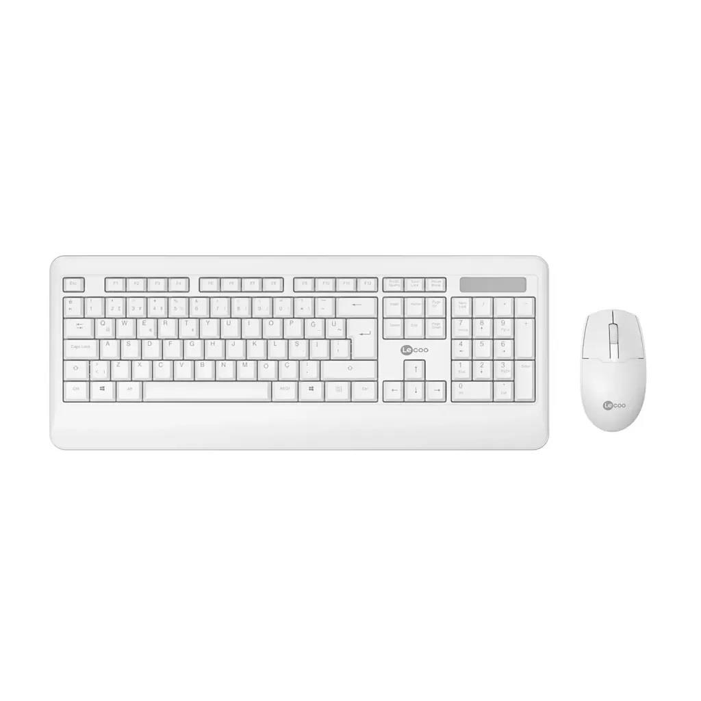 LENOVO LECOO KW202 KABLOSUZ Q TRK OPTİC MOUSE BEYAZ STANDART KLAVYE - MOUSE SET