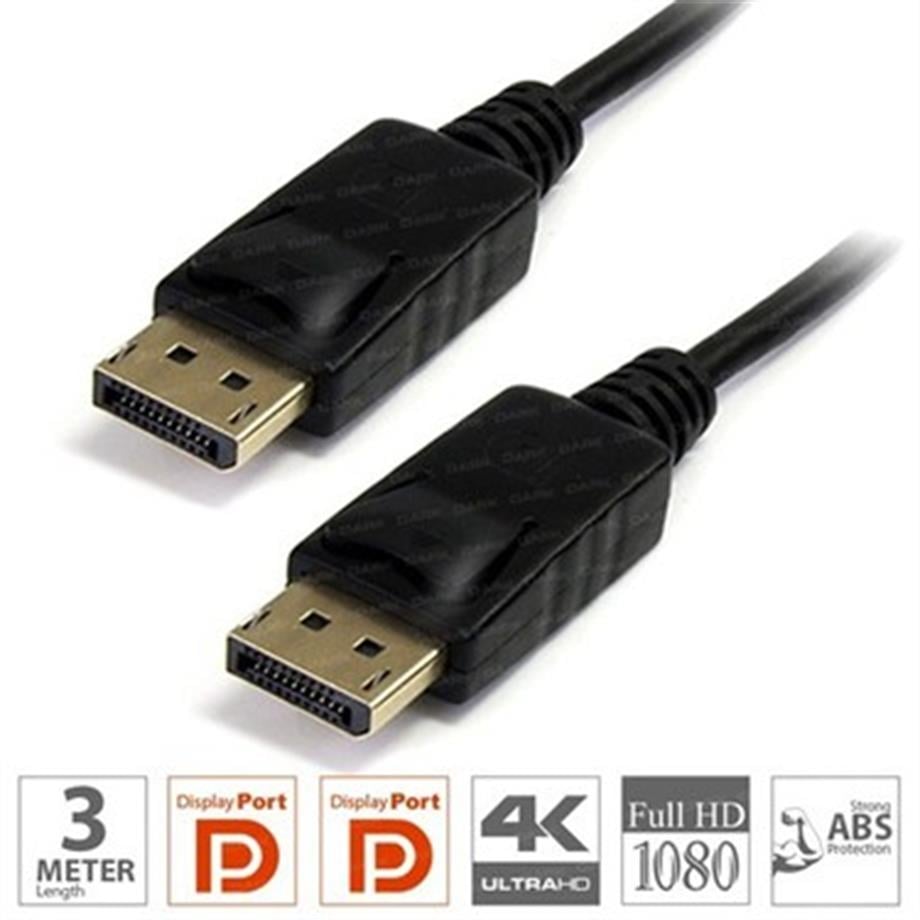 DARK DK-CB-DPL300 3MT DISPLAY PORT TO DISPLAY PORT ERKEK-ERKEK 1080P FULL HD GOLD GÖRÜNTÜ KABLOSU