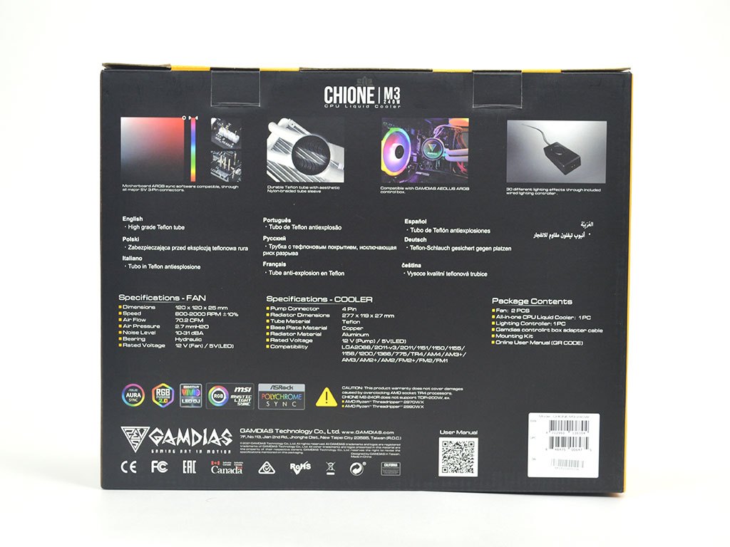 GAMDIAS CHIONE M3-240W 240MM WHITE EDITION LGA1200/AM4-LGA1700/AM5 SOKET ARGB SIVI SOĞUTMA