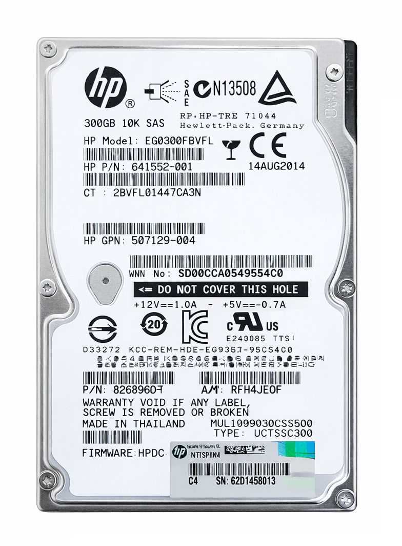 HP Enterprise 300GB 10K RPM 2.5” SAS HDD EG0300FBVFL KUTUSUZHpHDD Sabit DiskEG0300FBVFL