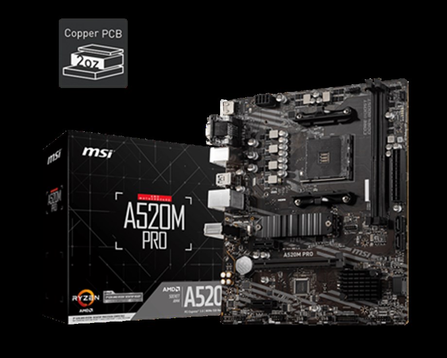 MSI A520M-A PRO DDR4 4600/1866Mhz M.2 mATX AM4