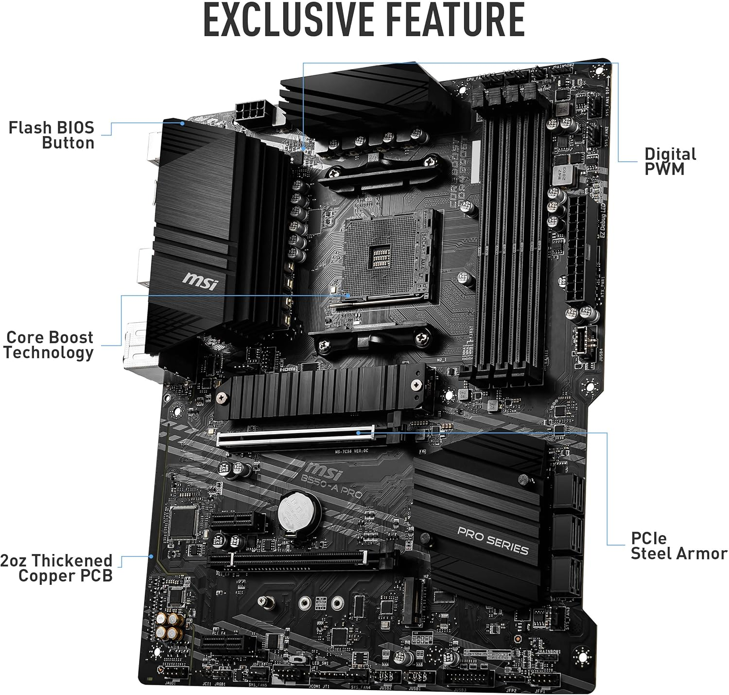 MSI B550-A Pro AMD AM4 DDR4 ATX Anakart
