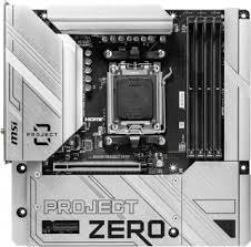MSI B650M PROJECT ZERO AM5 DDR5 7600MHZ(OC) HDMI DP M.2 USB3.2 2.5G LAN WI-FI 6E mATX