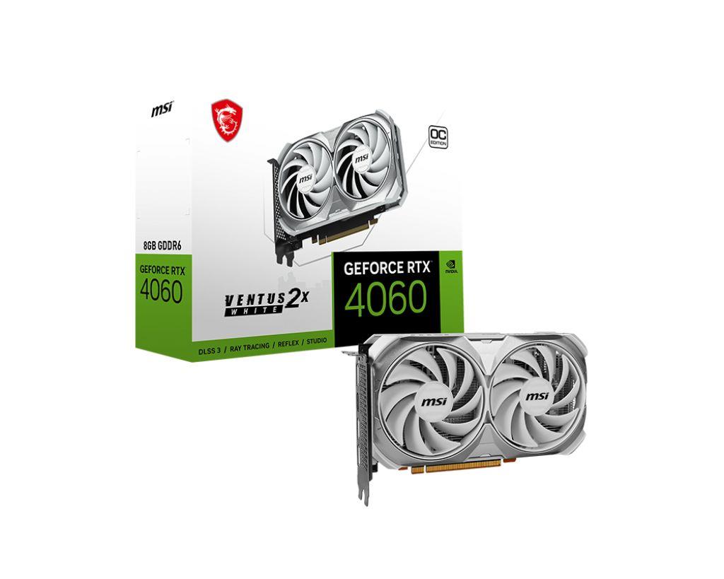 Msi GeForce RTX4060 Ventus 2X White 8G OC 8GB GDDR6 128Bit Ekran Kartı (3xDP 1xHDMI)