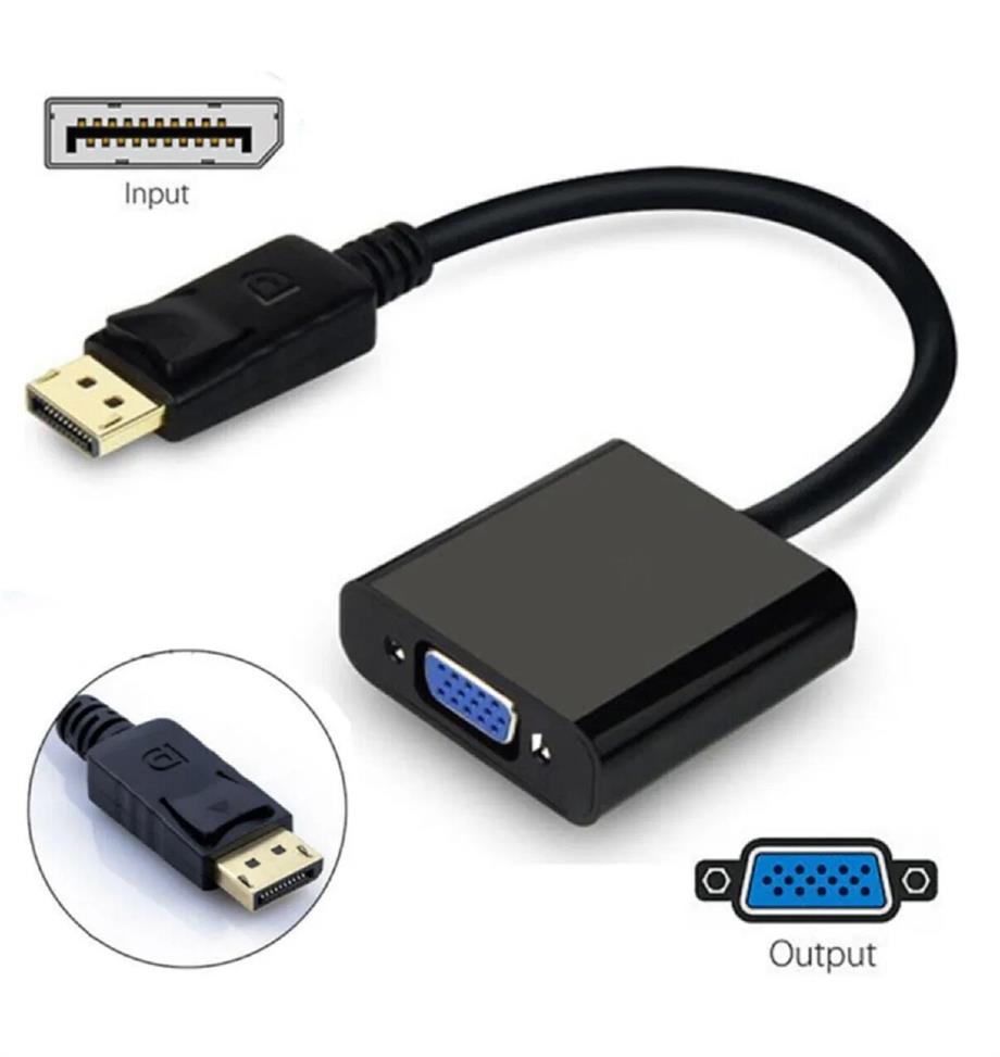 QPORT VGA TO DİSPLAYPORT DÖNÜŞTÜRÜCÜ 0,15 CM SİYAH