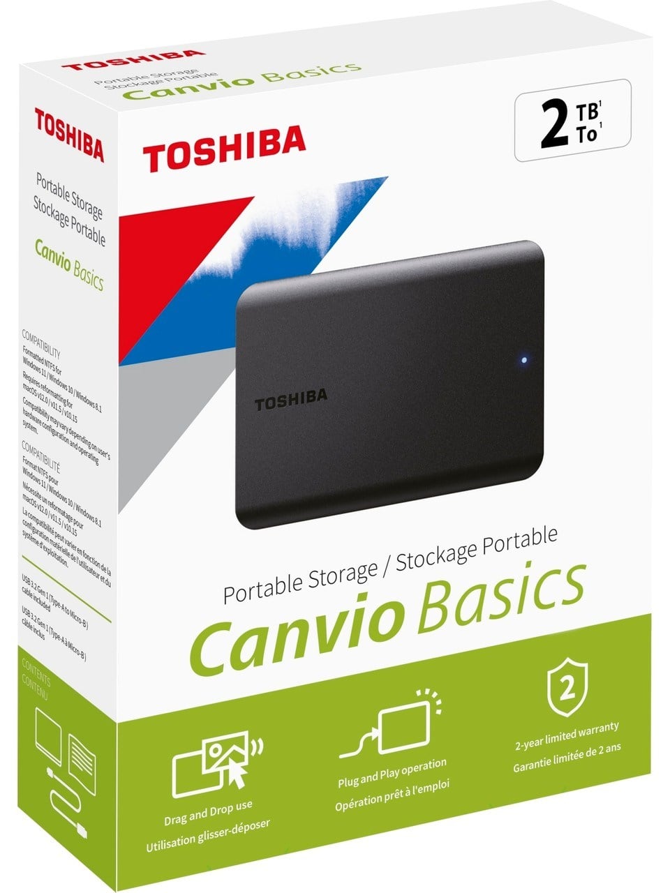 Toshiba Canvio Basics HDTB520EK3AA USB 3.2 2.5