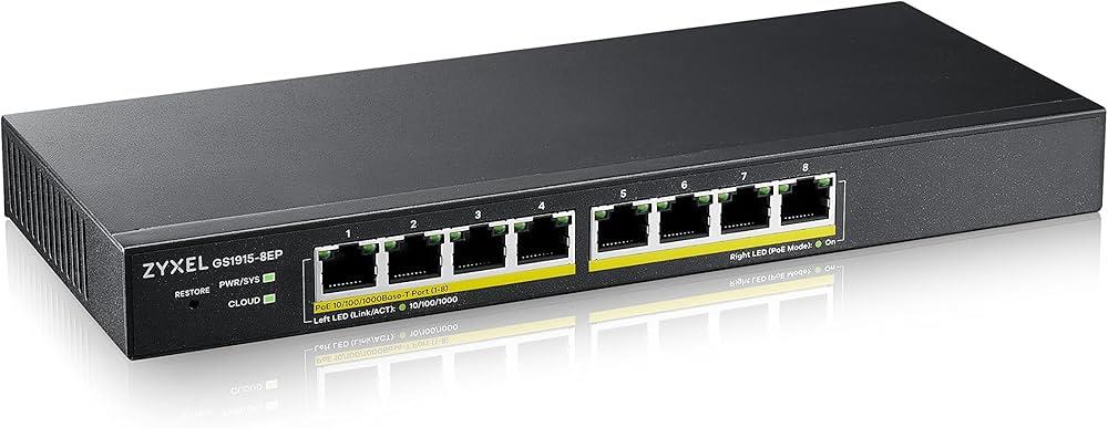 ZYXEL GS1915-8EP 8P 100/1000 SMART YÖNETİLEBİLİR POE HYBRID NEBULAFLEX SWITCH