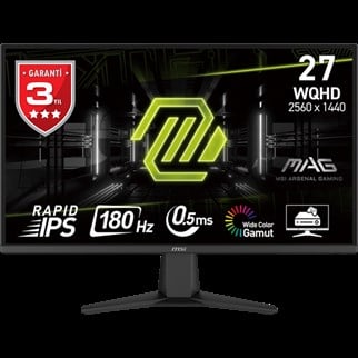 27 MSI MAG 275QF E20 WQHD FLAT RAPID IPS 0.5MS 200HZ  FREESYNC PREMIUM GAMING