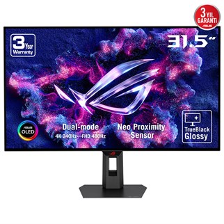 31.5 ASUS ROG STRİX OLED XG32UCWMG 4K 240HZ / FHD 480HZ 0.03MS HDR10 DUAL MODE WOLED GAMİNG MONİTÖR