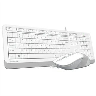 A4 TECH F1010 Kablolu USB Q Trk Beyaz Klavye - Mouse Set
