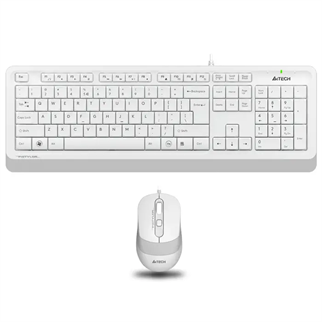 A4 TECH F1010 Kablolu USB Q Trk Beyaz Klavye - Mouse Set