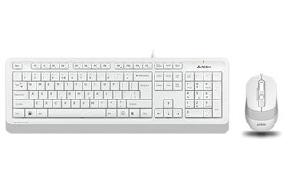 A4 TECH F1010 Kablolu USB Q Trk Beyaz Klavye - Mouse Set