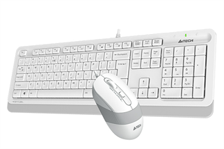 A4 TECH F1010 Kablolu USB Q Trk Beyaz Klavye - Mouse Set