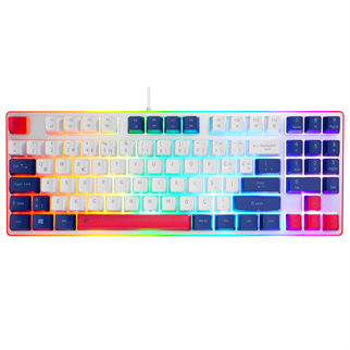 ACER eMachines, EAK216, Beyaz, USB Kablolu, Rainbow Backlight, Membran Renkli Tuşlar, Türkçe Q, 90 Tuşlu, Gaming Klavye