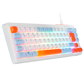 ACER eMachines, EAK810, Beyaz, USB Kablolu, Rainbow Backlight, Membran Renkli Tuşlar, Türkçe Q, 68 Tuşlu, Gaming Klavye