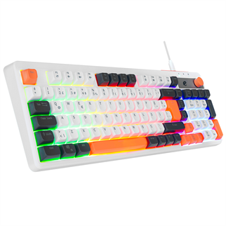 ACER eMachines, EAK860, Beyaz, USB Kablolu, Rainbow Backlight, Membran Renkli Tuşlar, Türkçe Q, 100 Tuşlu, Gaming Klavye