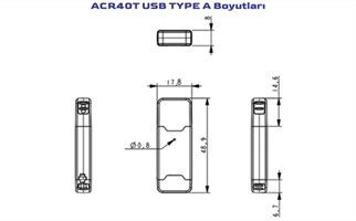 ACS ACR40T-A5 USB Type-C SIM Boyutlu Temaslı E-İmza Akıllı Kart Okuyucu