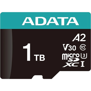 ADATA 1TB Premier Pro AUSDX1TUI3V30SA2-RA1 U3 V30 A2 100-85MB/s + Adaptör microSDXC Hafıza Kartı