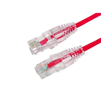 AGER 0.15metre CAT6 Utp Slim AWG28 AC-602-0015/R Kırmızı LSZH Patch Kablo (10lu Paket)
