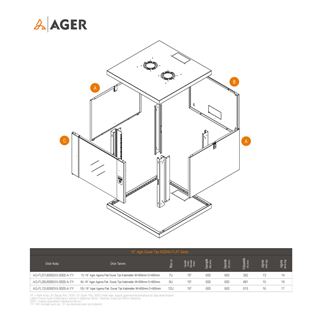 AGER 12U 600x600mm Duvar Tipi Beyaz Kabinet Agena Base AG-AF126060B1 Demonte