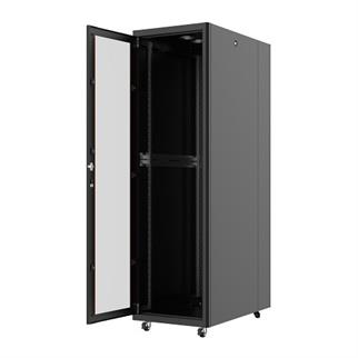 AGER 22U 600x1000mm Dikili Tip Siyah Kabinet Vega AG-VB22U6010S1 Cam Kapak