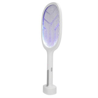 ASONIC AS-A25, Beyaz-Gri, 3000V, Raket Tipi, UV Mor Işıklı, 1200mAh, Bataryalı, Şarj Edilebilir, Sinek Öldürücü