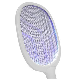 ASONIC AS-A25, Beyaz-Gri, 3000V, Raket Tipi, UV Mor Işıklı, 1200mAh, Bataryalı, Şarj Edilebilir, Sinek Öldürücü