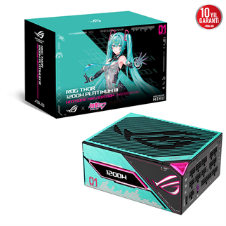 ASUS 1200w 80+ Platinum III ROG THOR 1200P3-MIKU Tam Modüler Power Supply