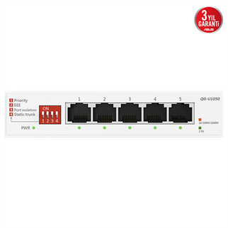ASUS 5port 2.5GbE Yönetilemez Switch QG-U1050