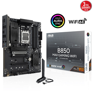 ASUS B850 MAX GAMING WIFI6E DDR5 HDMI-DP PCIE 5.0 AM5 ATX Kurumsal Anakart