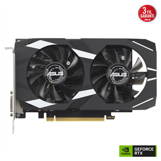 ASUS DUAL-RTX3050-O6G, 6GB, GDDR6, 96Bit, 1xHDMI, 1xDP, 1xDVI GAMING Ekran Kartı
